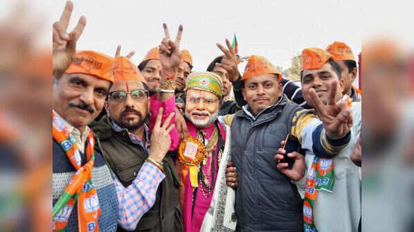 BJP supporters in Moradabad.
