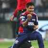 Article image for: <i class="tbold">Rajat Bhatia</i> of DD celebrates after taking the wicket