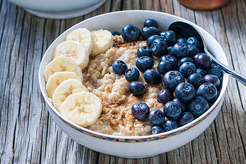 Blueberry and Banana Steel Cut Oats