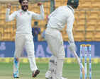 ​ Ravindra Jadeja celebrates after taking wicket