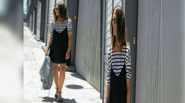Slip dress over a tee