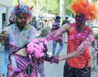 Photos: Holi revelry takes happy, ugly hues
