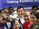 LS Speaker presents footballs to MPs