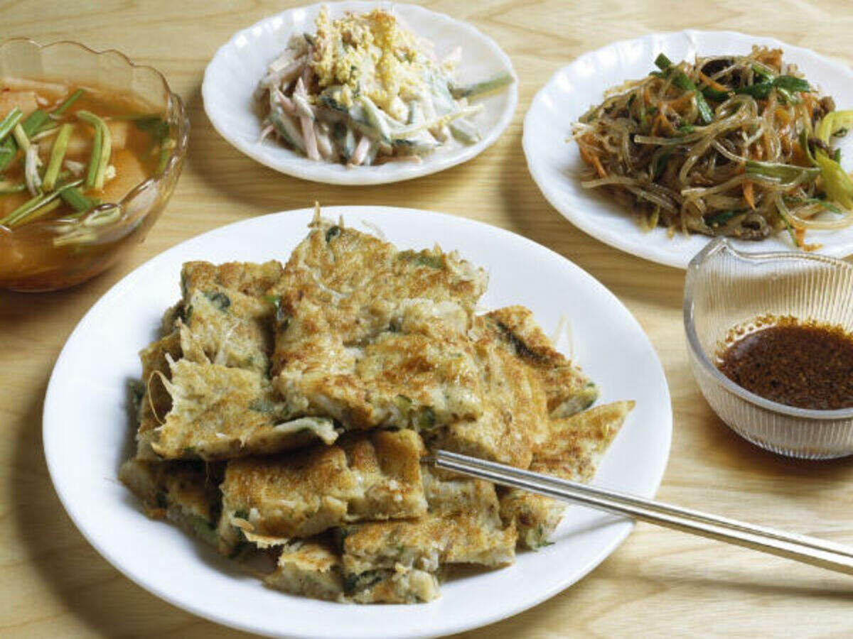 Crispy Kimchi Noodle Pancake Recipe