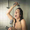 ​While singing in the shower