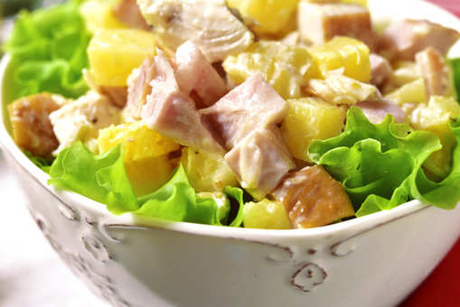 Pineapple Cheese and Chicken Ham Salad