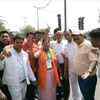 BJP candidate Renu Jaju after winning with 7000 votes from Shalimar Bagh North seat