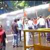 Police use water canons to disperse the BJP workers