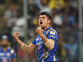 Karn Sharma celebrates the wicket of Sunil Narine