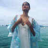 Sonam Kapoor continues to slay at Cannes in a blue-and-white kaftan