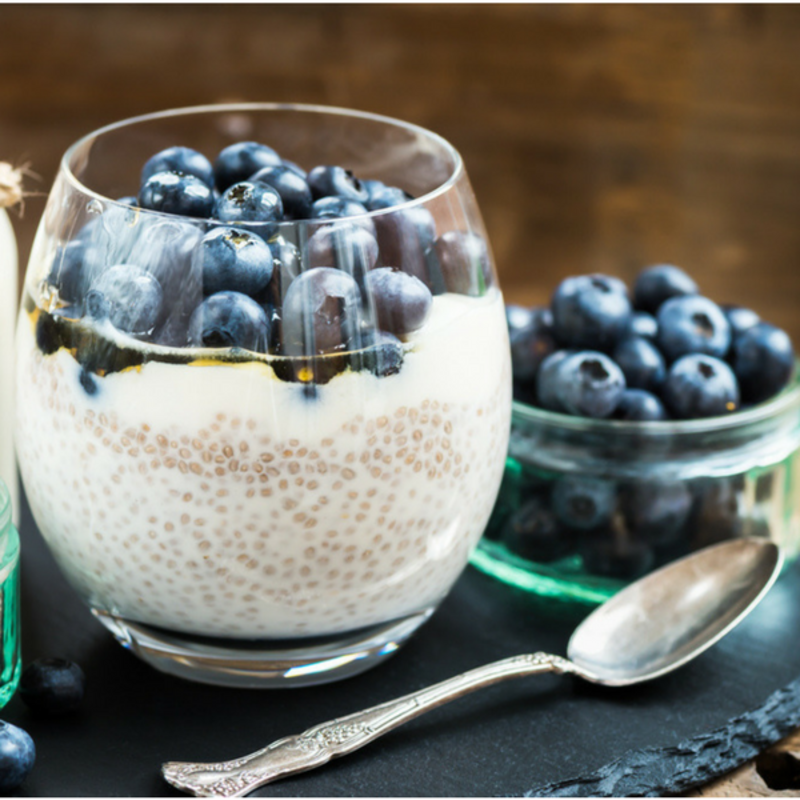 Nectarine and Blueberry Chia Pudding-The Almond Eater