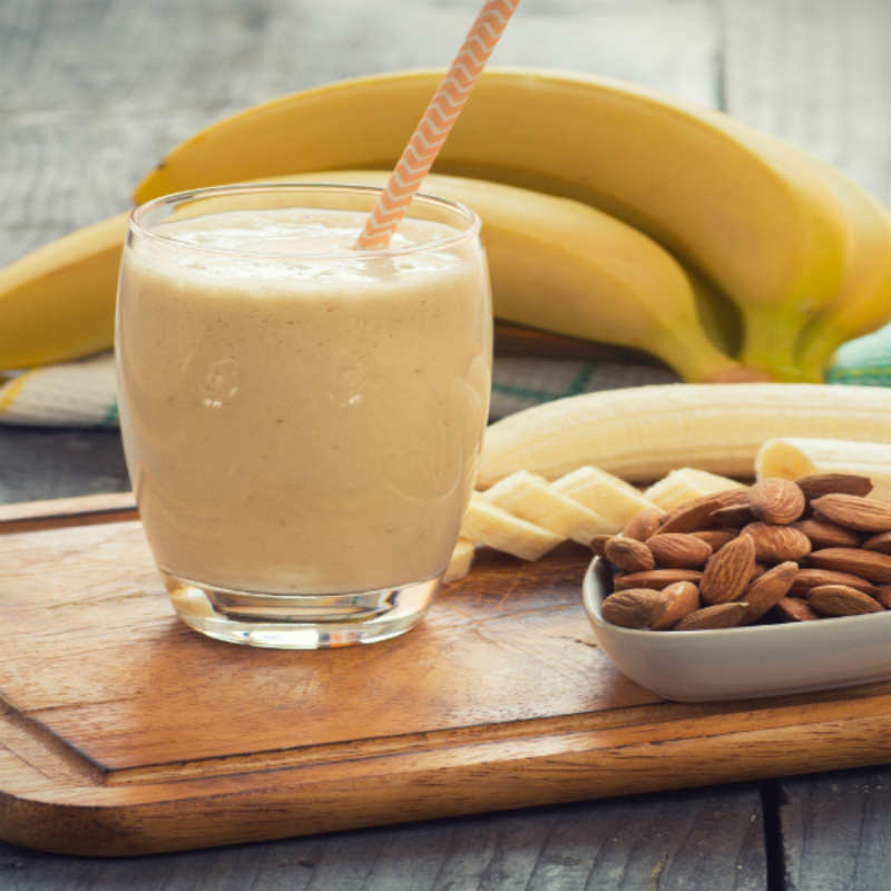 Banana Almond Smoothie Recipe: How to Make Banana Almond Smoothie Recipe |  Homemade Banana Almond Smoothie Recipe