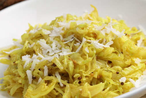Cabbage Poriyal with Mustard Seeds