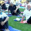 India's Ambassador and Permanent Representative to the UN Syed Akbaruddin performs yoga in New York