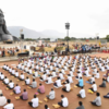 Lighting Yoga Yagna at Isha Yoga Center in Coimbatore