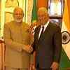PM Narendra Modi meets Portuguese Prime Minister Antonio Costa at Necessidades Palace in Lisbon