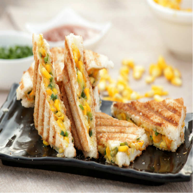 corn sandwich recipe, corn cheese sandwich
