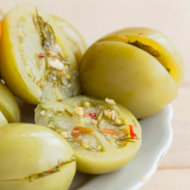 Recipe for Greek Style Pickled Green Tomatoes