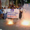 Computer traders celebrate ahead of the launch of GST in Allahabad on Friday.
