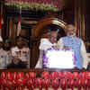 President Pranab Mukherjee and Prime Minister Narendra Modi press buttons for the launch of 'Goods and Services Tax (GST)' at midnight