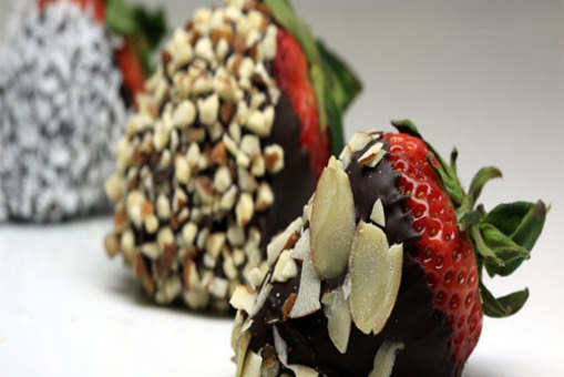 Chocolate and Nuts Coated Strawberries