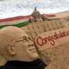 Sand artist Sudarshan Pattnaik congratulates President-elect Ram Nath Kovind