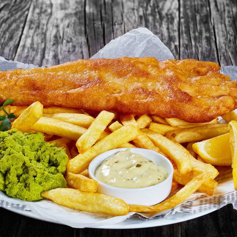 Baked Fish And Chips - Homemade In Kitchen