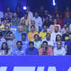 Article image for: Rahul Bose. Abhishek Bachchan, Amitabh Bachchan and Vita Dani watching match