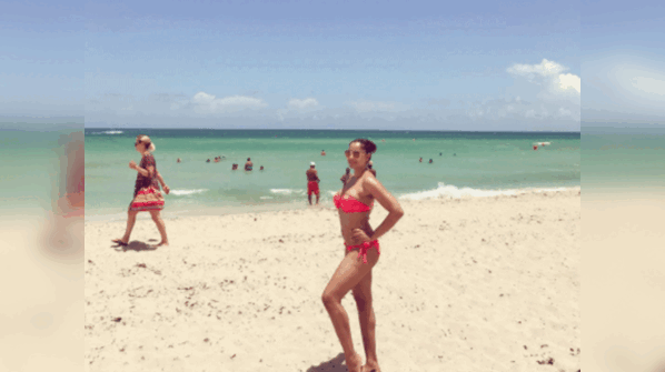 Throwback pic: Bipasha Basu sizzles in a bikini on a beach in Miami