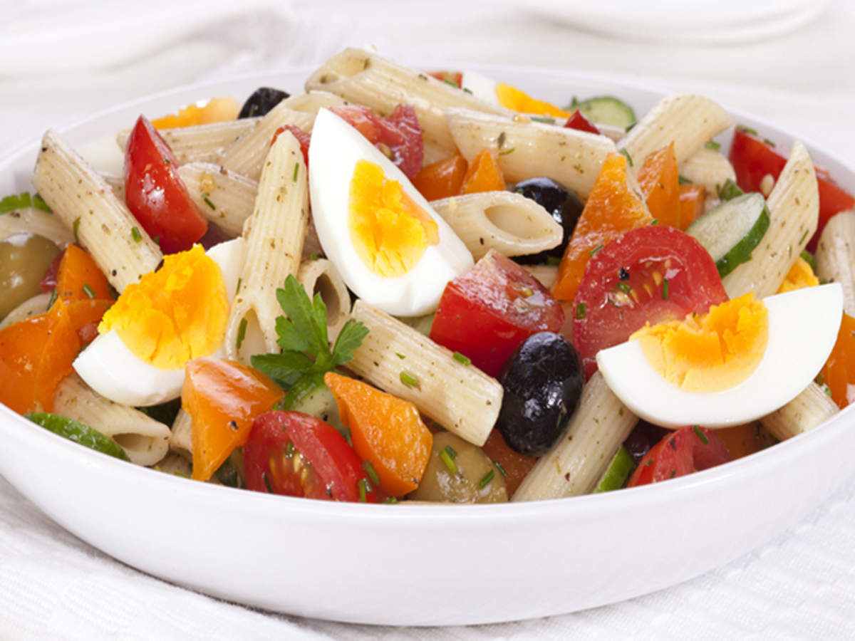 Egg Pasta Salad Recipe: How to Make Egg Pasta Salad Recipe | Homemade Egg  Pasta Salad Recipe
