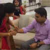 Article image for: TRS leader K Kavitha ties rakhi on brother KT Rama Rao’s wrist