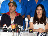 Akshay and Bhumi at an event