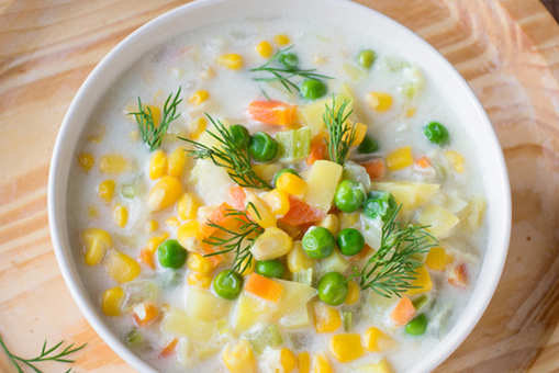 Mexican Corn and Peas Soup