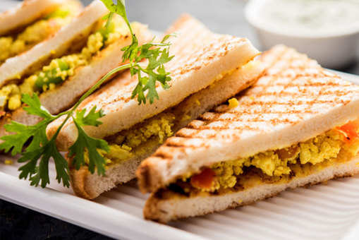 Grilled Paneer Sandwich with Cabbage