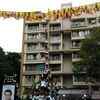 Shiv Sai Mandal of Borivali achieved 9 tier at  MNS Dahi Handi, Thane. (TOI photo by Anil Shinde)