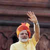 Narendra Modi greets the people