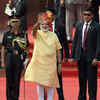 Modi greets the people