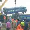 Restoration work underway at the train derailment site in Muzaffarnagar