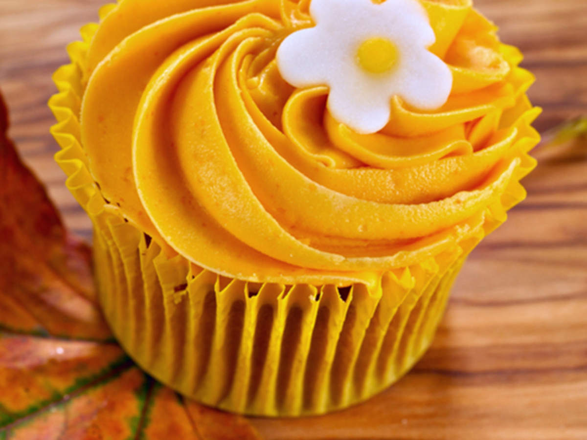 orange colored cupcakes