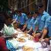Indian Navy distributes lunch to outstation passengers stranded at CST