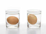 Drop an egg in a glass to check its freshness