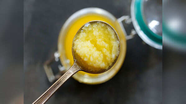 Homemade ghee storage (open jar)