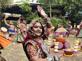 Dancers rehearse Garba ahead of Navratri