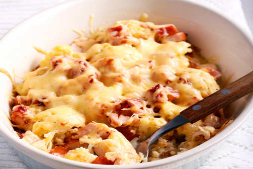 Cauliflower with Parmesan Cheese and Bacon