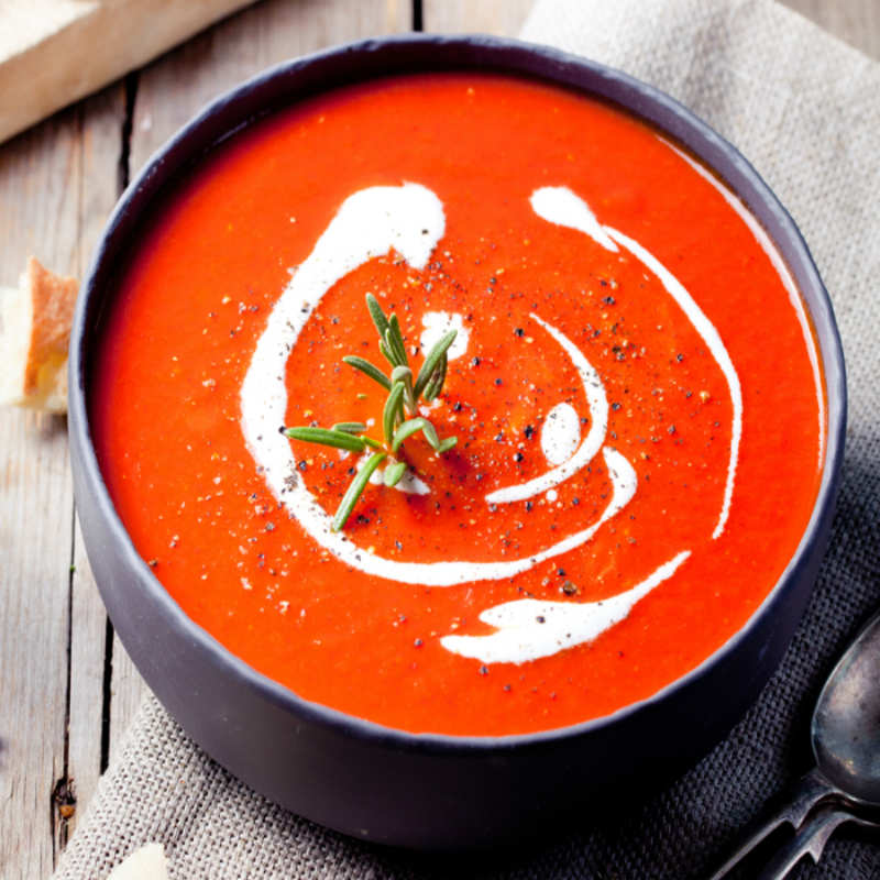 Roasted Tomato and Bell Pepper Soup Recipe: How to Make Roasted Tomato and Bell  Pepper Soup Recipe | Homemade Roasted Tomato and Bell Pepper Soup Recipe