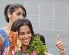 Saina returns home