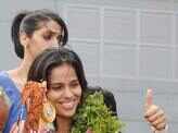 Saina returns home