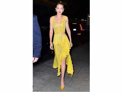 Gigi Hadid steals limelight in this sunshine yellow dress - Misskyra.com