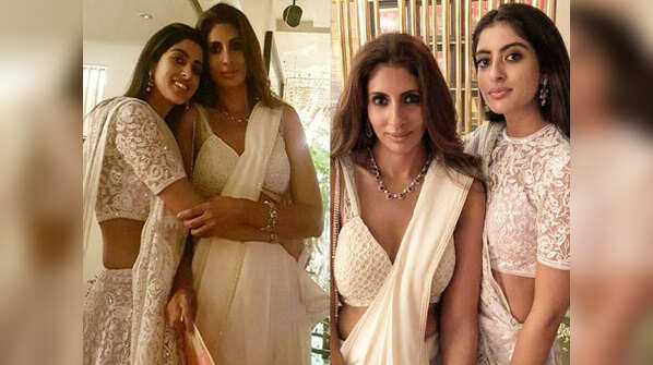 Navya Naveli and mother Shweta Bachchan Nanda are twinning in white this Diwali