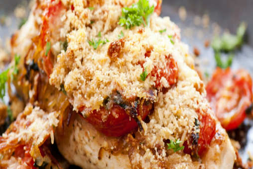 Cheesy Bruschetta Chicken Cutlets